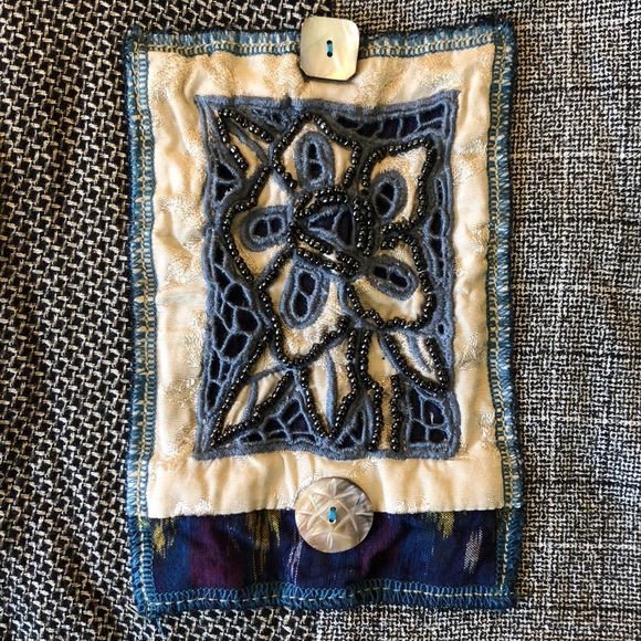 SURYA Size Large Ladies Top Art To Wear Mixed Media Tunic Lagenlook Beaded Craft - Picture 10 of 14